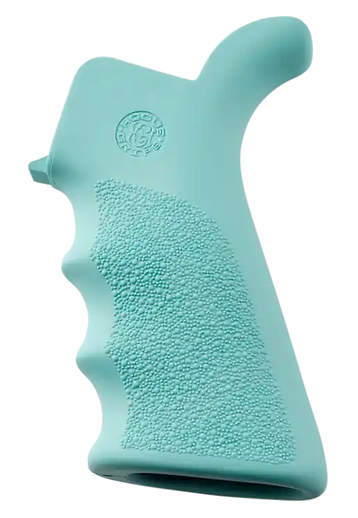 Hogue OverMolded Beavertail Cobblestone Aqua Blue with Finger Grooves for AR-15, M16