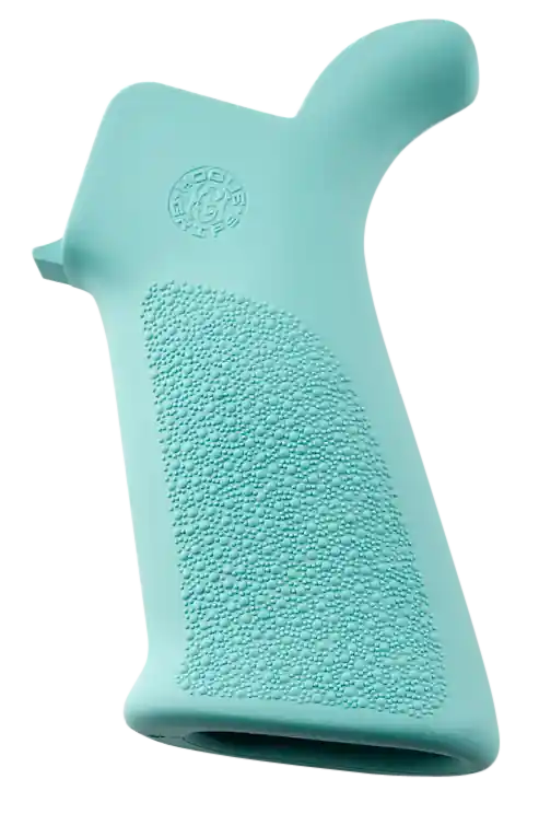 Hogue OverMolded Beavertail Cobblestone Aqua Blue Rubber Pistol Grip for AR-15, M16