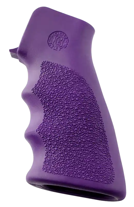 Hogue OverMolded Grip Cobblestone Purple Rubber with Finger Grooves for AR-15, M16