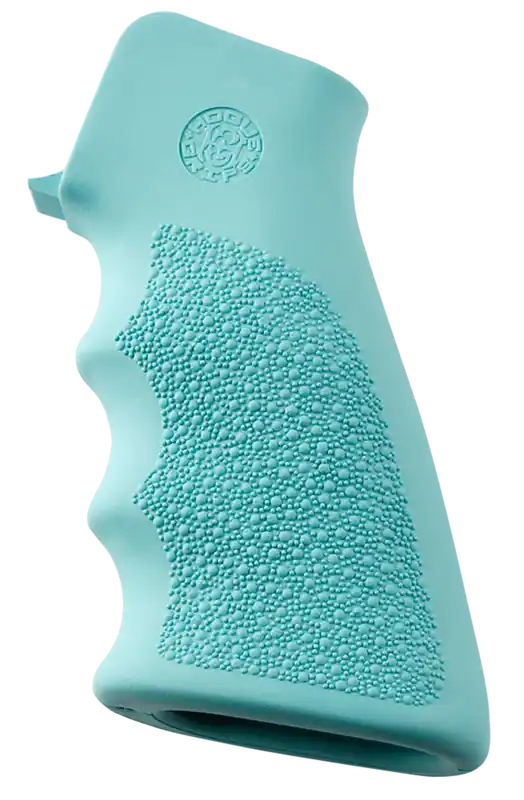 Hogue OverMolded Grip Cobblestone Aqua Blue Rubber with Finger Grooves for AR-15, M16