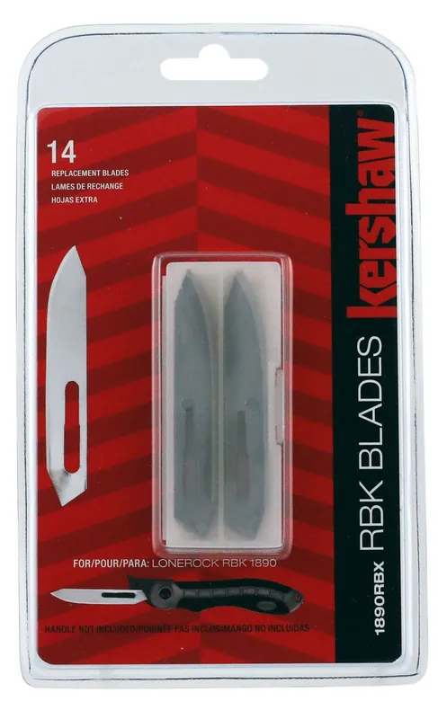 Kershaw LoneRock RBK Replacement Blades Drop Point 2.75" Satin 60A SS Blade 14 Blades