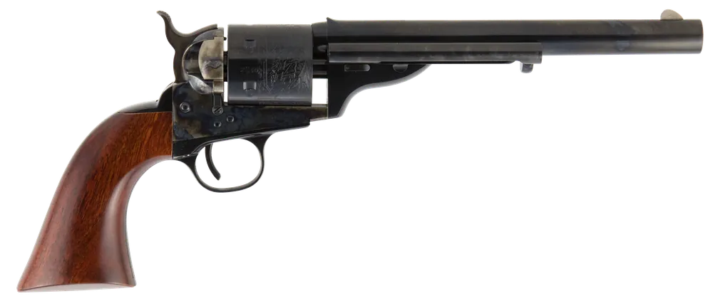 Cimarron CA916 1872 Open Top Army 45 Colt (LC) Caliber with 7.50" Blued Finish Barrel, 6rd Capacity Blued Finish Cylinder, Color Case Hardened Finish Steel Frame & Walnut Grip