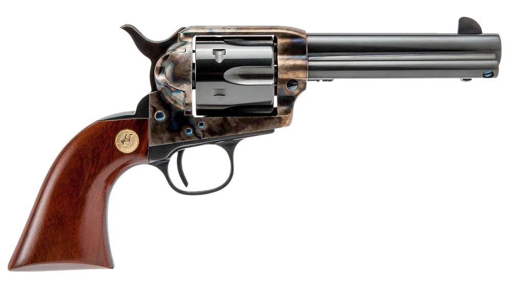 Cimarron MP410 Model P Pre-War 1896-1940 45 Colt (LC) Caliber with 4.75" Blued Finish Barrel, 6rd Capacity Blued Finish Cylinder, Color Case Hardened Finish Steel Frame & Walnut Grip