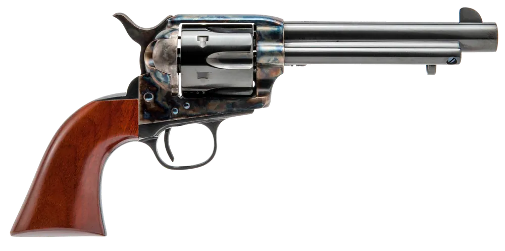 Cimarron MP411 Model P Pre-War 1896-1940 45 Colt (LC) Caliber with 5.50" Blued Finish Barrel, 6rd Capacity Blued Finish Cylinder, Color Case Hardened Finish Steel & Walnut Grip