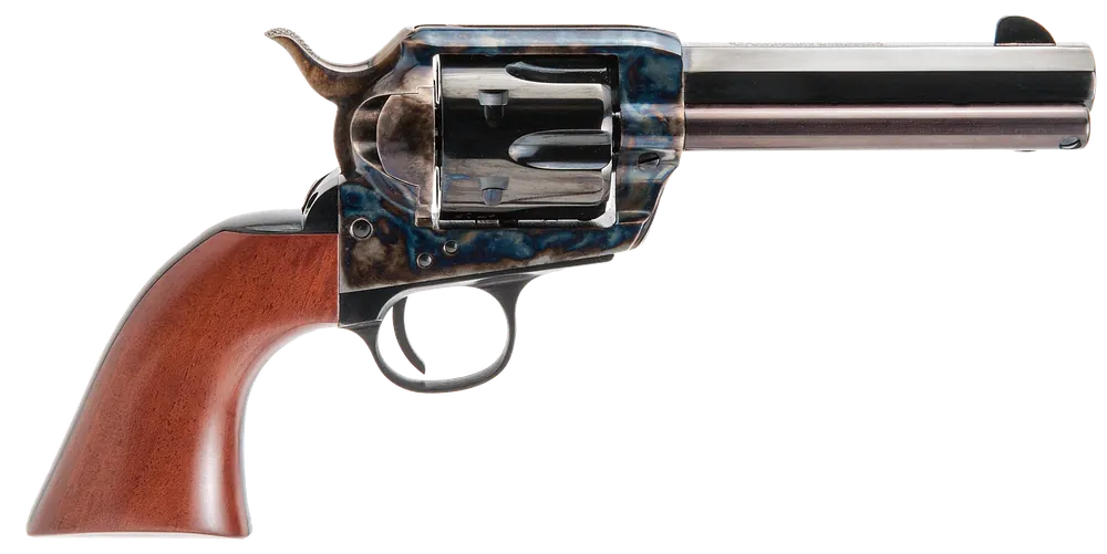 Cimarron PP400MALO El Malo Pre-War 1896-1940 38 Special Caliber with 4.75" Blued Finish Barrel, 6rd Capacity Blued Finish Cylinder, Color Case Hardened Finish Steel Frame & Walnut Grip