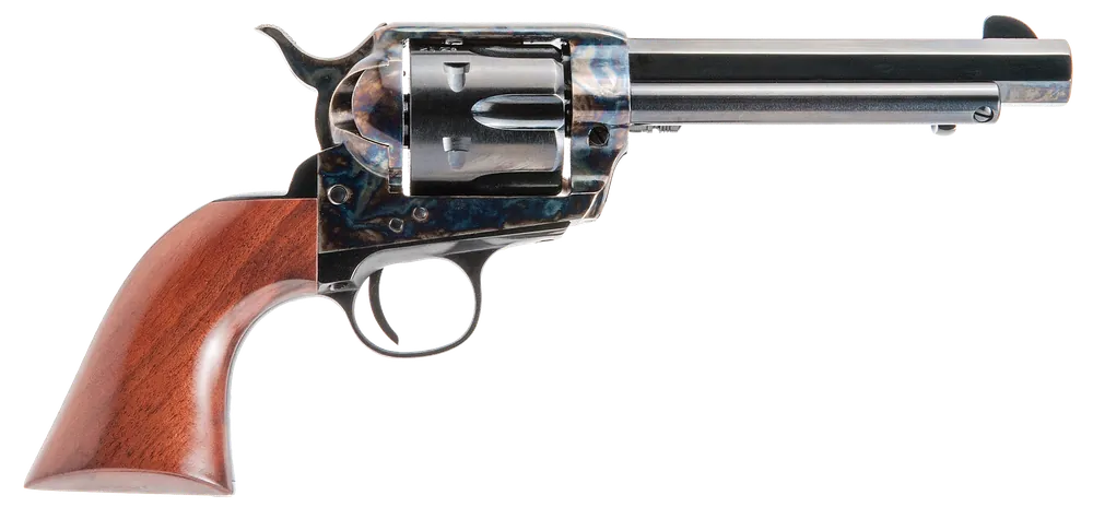 Cimarron PP401MALO El Malo Pre-War 1896-1940 38 Special Caliber with 5.50" Blued Finish Barrel, 6rd Capacity Blued Finish Cylinder, Color Case Hardened Finish Steel Frame & Walnut Grip