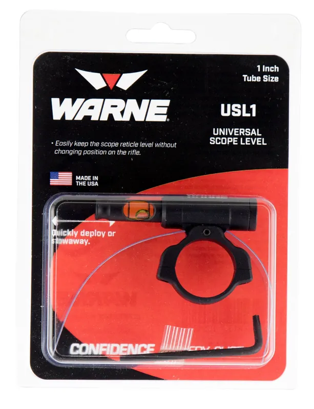 Warne Universal Scope Level 1" Tube Diameter Universal Aluminum Black