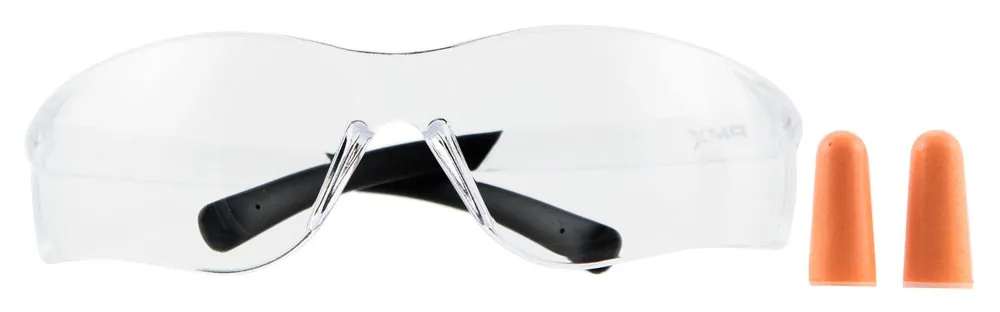 Pyramex Zteck Combo 99% UV Rated, Scratch-Resistant Polycarbonate Clear Lens & 32 dB Orange Foam Plugs