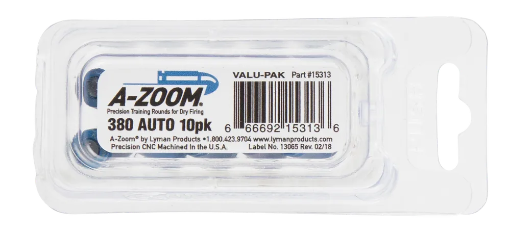 A-Zoom Blue Snap Caps Pistol Dummy Rounds 380 ACP 10 Pack