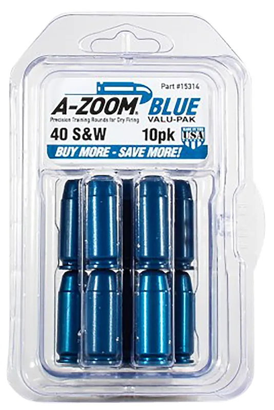 A-Zoom Blue Snap Caps Pistol 40 S&W Aluminum 10/Pack
