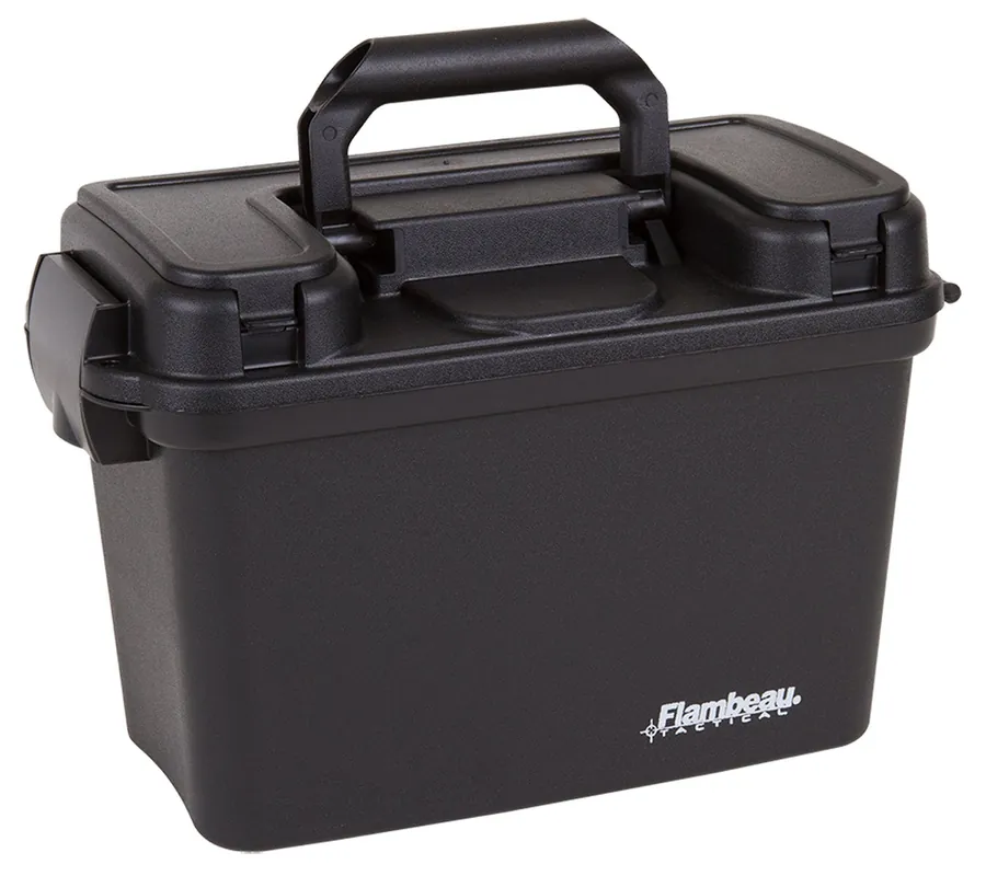 Flambeau Tactical Dry Box with Removable Tray & Storage Compartment Black Polymer 13" L x 6.50" W x 8.25" D Interior Dimensions