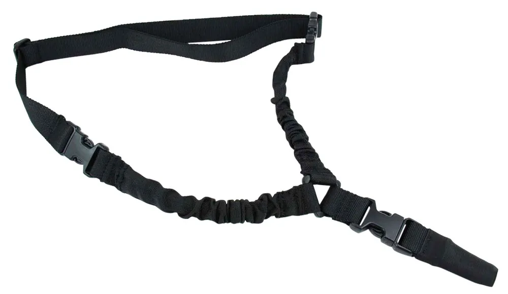 TacFire One Point Sling 30"-40" L Adjustable Double Bungee Black Nylon Webbing for Rifle