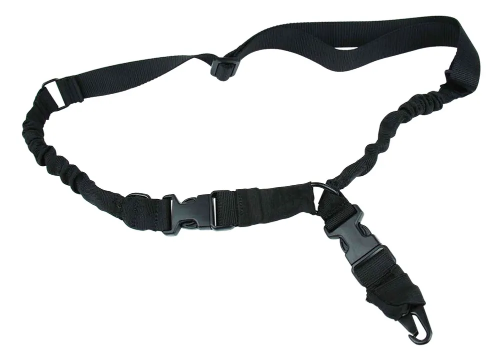 TacFire 2 To 1 Point Sling 30"-40" L Adjustable Double Bungee Black Nylon Webbing for Rifle
