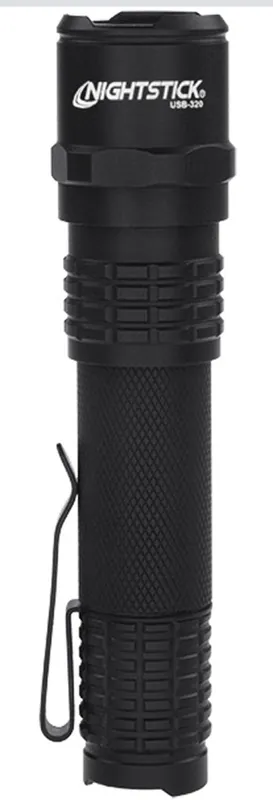 Nightstick USB-320 Tactical Black Anodized Hardcoat Aluminum White Cree LED 320 Lumens 111 Meters Range