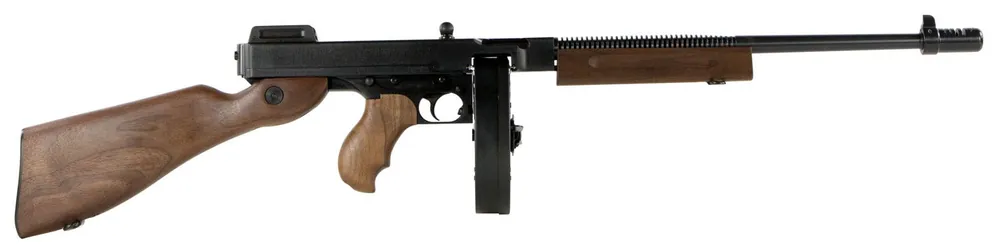 Thompson 1927A-1 Deluxe .45ACP 18" Barrel 10+1 Drum Mag Steel Rec Wood Stock Blade Front/Fixed Rear Sights Compensator T1DH