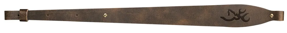 Browning Big Buckmark Sling made of Distressed Brown with Embossed Buckmark Leather, 25.50"-35.50" OAL & Adjustable Design for Rifles