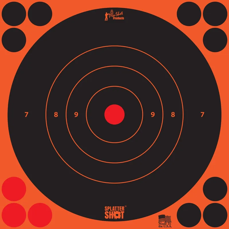 Pro-Shot SplatterShot Self-Adhesive Paper Black/Orange Bullseye Includes Pasters 6 Pack