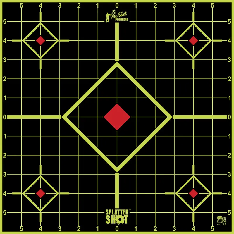 Pro-Shot SplatterShot Sight-In Self-Adhesive Paper Black/Green 5-Diamond 5 Pack
