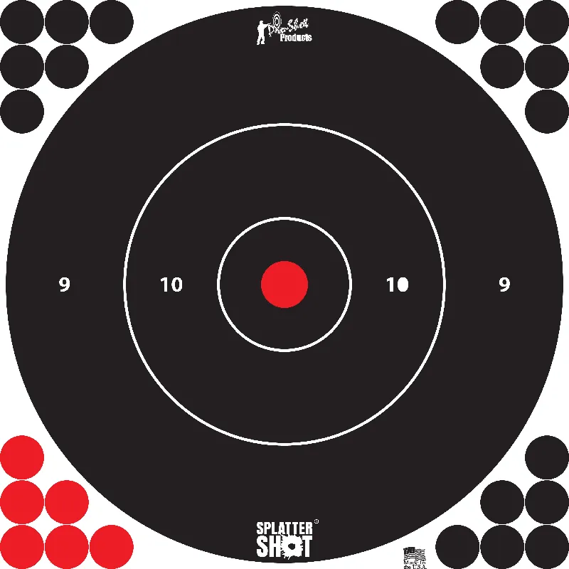 Pro-Shot SplatterShot Self-Adhesive Paper Black/White 12" Bullseye Includes Pasters 5 Pack