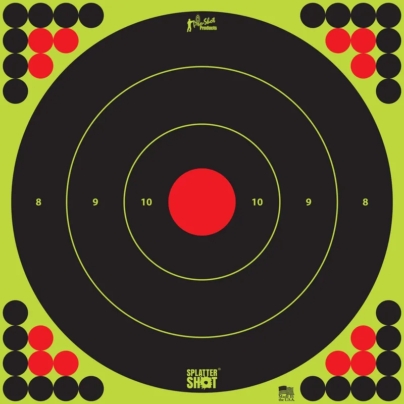 Pro-Shot SplatterShot Self-Adhesive Paper Black/Green 17.75" Bullseye Includes Pasters 5 Pack
