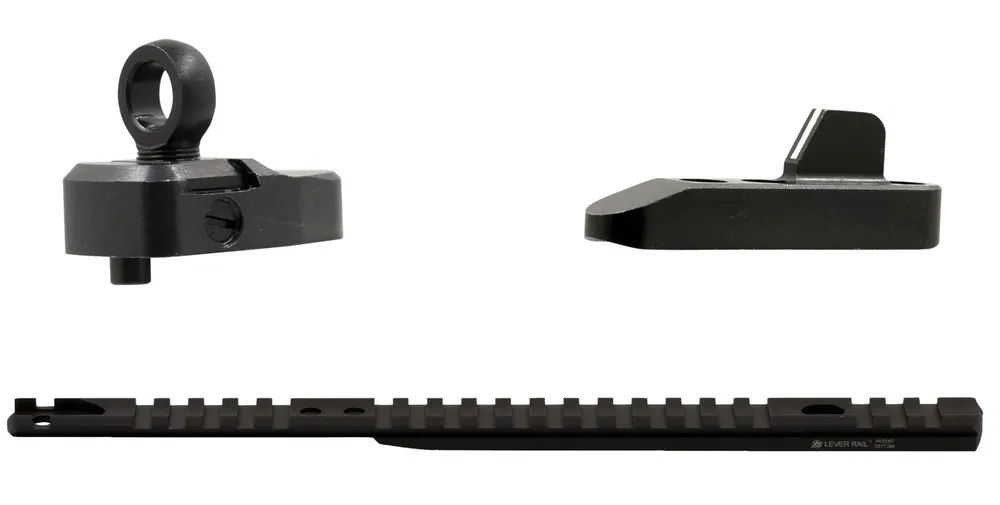 XS Sights Lever Rail Ghost Ring WS Adjustable Black with White Stripe Front, Ghost Rear Black for Marlin 1895 with Round Barrel