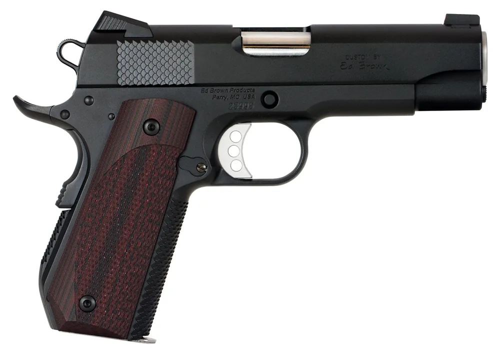 Ed Brown 1911 Kobra Carry 45 ACP Pistol 4.25" Black Bobtail/Laminate Wood Grip KC18G4
