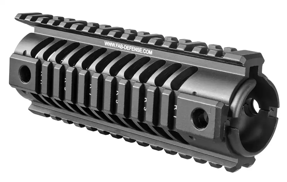 FAB Defense NFR Quad Rail 6.96" Carbine Length Style Made of 6061-T6 Aluminum with Black Anodized & Picatinny Rail for M16