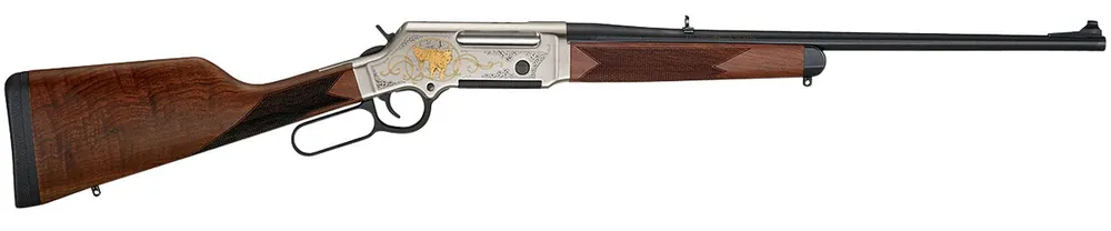 Henry Long Ranger Wildlife 223 Rem Rifle 20" Nickel Plated w/24K Gold Inlay H014WL223