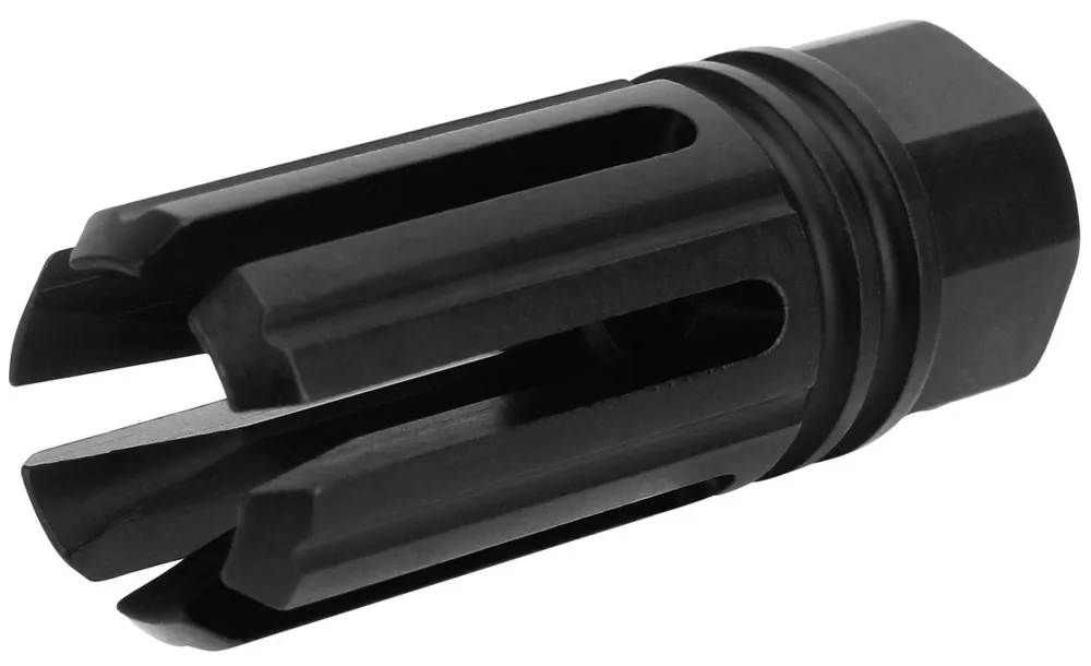 TacFire 6 Prong Flash Hider Black Nitride Steel with 1/2"-28 tpi Threads & 2.22" OAL for 5.56x45mm NATO AR-Platform