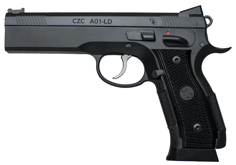 CZ-USA A01-LD Custom 9mm 4.92" 19+1 Blued Checkered Polymer Grip Fiber Optic Sight Thumb Safety 91731