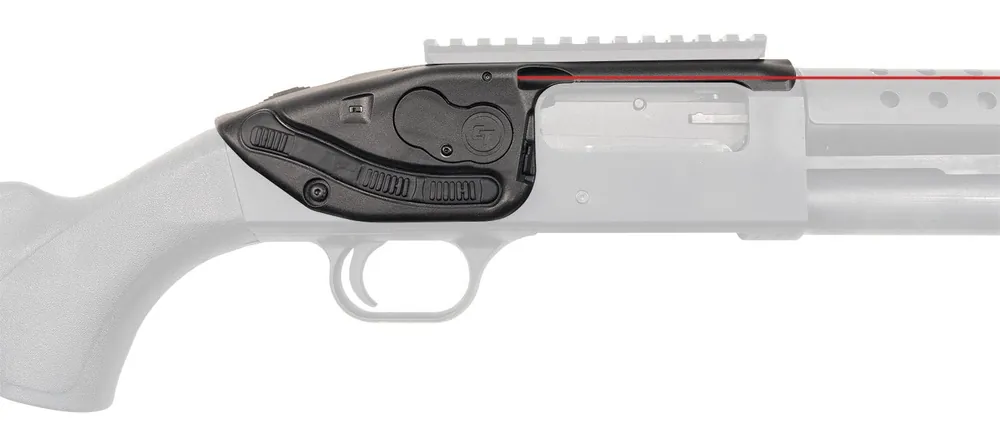 Crimson Trace LaserSaddle 5mW Red Laser with 633nM Wavelength & Black Finish for Mossberg 500, 590, Shockwave