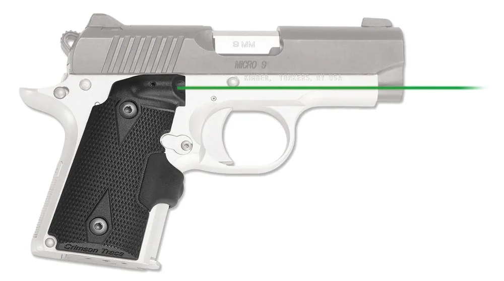 Crimson Trace Lasergrips 5mW Green Laser with 532nM Wavelength & Black Finish for 9mm Luger Kimber Micro