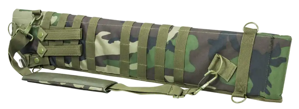 NcStar VISM Shotgun Scabbard made of 600D PVC with Woodland Camo Finish