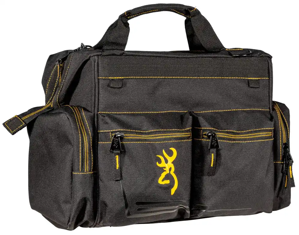 Browning Shooting Bag 11"x18"x12.5" Polyurethane-coated Ripstop Fabric Black w/Gold Trim