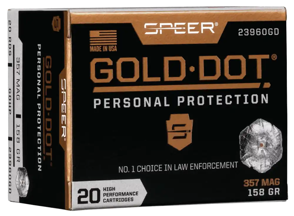 Speer Ammo Gold Dot Personal Protection 357 Mag 158gr HP 20rd Box