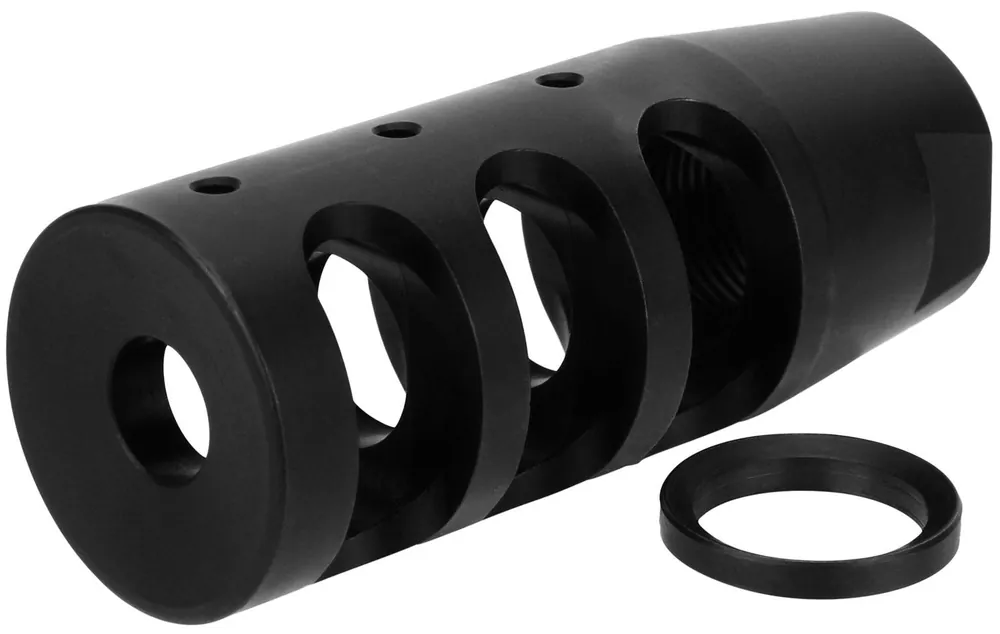TacFire Compact Compensator Black Nitride Steel with 1/2"-28 tpi Threads & 2.50" OAL for 5.56x45mm NATO AR-15