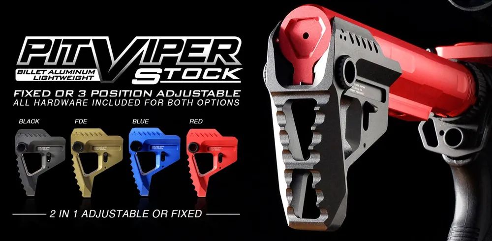 Strike Pit Viper Stock Red Aluminum AR Platforms