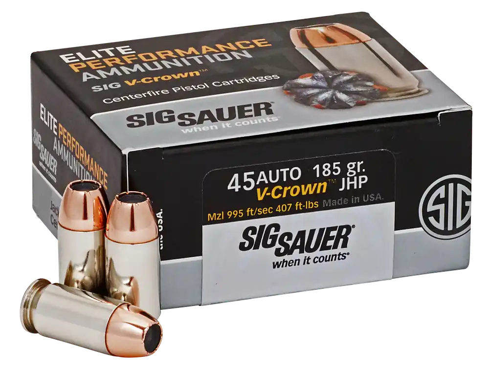 Sig Sauer Elite V-Crown 45 ACP 185gr JHP 50rd Box
