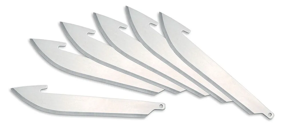 Outdoor Edge RazorLite Replacement Blades Drop Point 3" 420J2 Stainless Steel Blade Silver 6 Blades