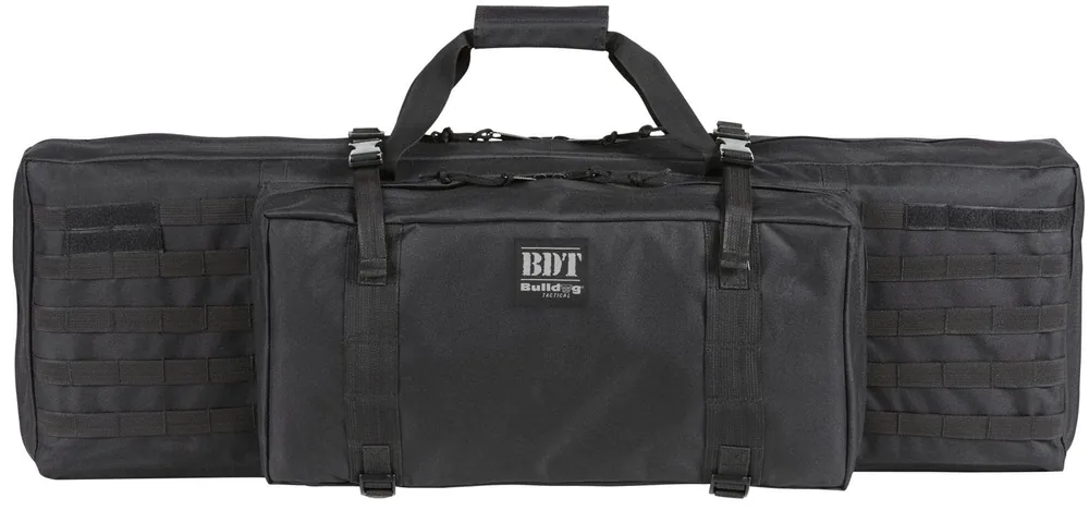 Bulldog BDT Tactical Rifle Case made of Nylon with Black Finish, Zippered Accessory Pocket, Padded Strap & MOLLE Compatible