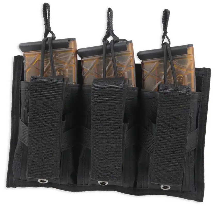 Bulldog Tri-Double Mag Pouch MOLLE Style Black & Belt Loop Mount Type 3 30-Round 5.56/223