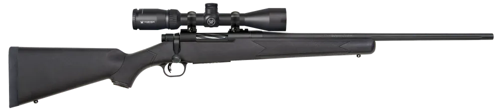 Mossberg Patriot 7mm-08 Rem 22" 5+1 Blued Steel Rec/Barrel Fluted Bolt/Barrel Black Syn Stock 3-9x40mm Scope 28053