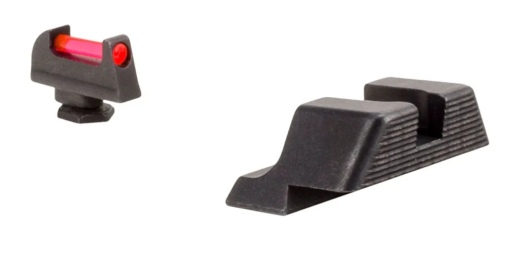 Trijicon Fiber Sight Set Interchangeable Fiber Optic Green & Red Front, Black Rear Black Frame for Most 9/40 Glock