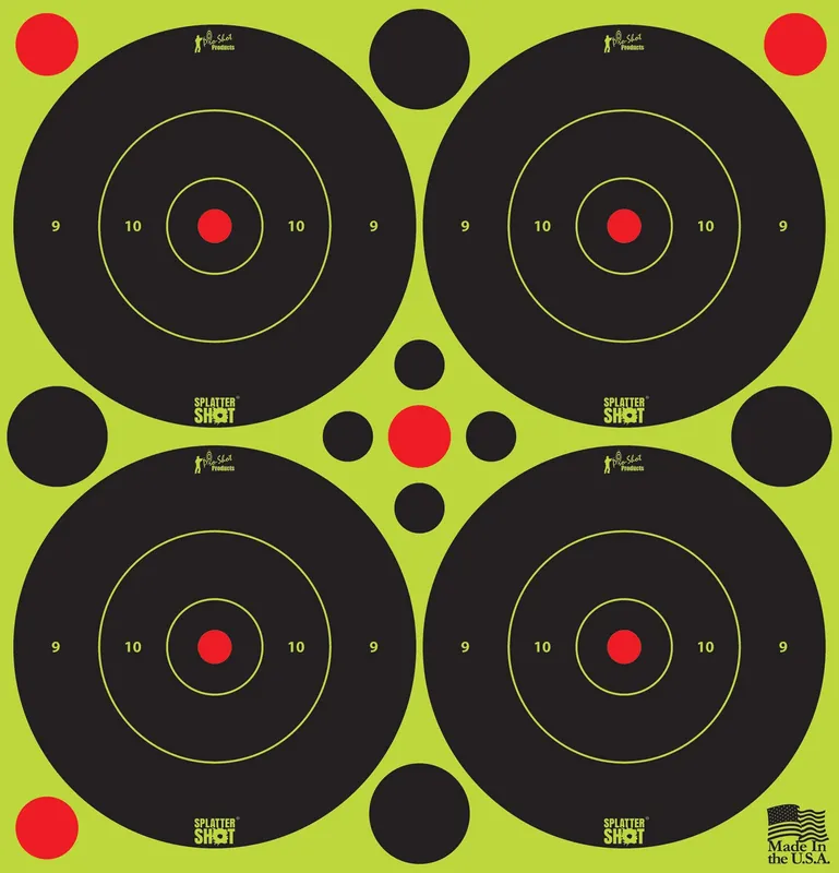 Pro-Shot SplatterShot Self-Adhesive Paper Black/Green 3" Bullseye Includes Pasters 12 PK