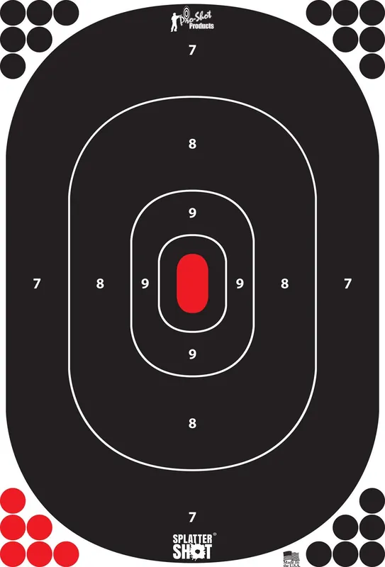 Pro-Shot SplatterShot Self-Adhesive Paper Silhouette Black/Red 5 Pack