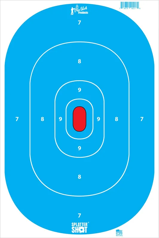 Pro-Shot SplatterShot Silhouette Tagboard Hanging Pistol/Rifle 12" x 18" Hi-Vis Blue 8 Per Pkg