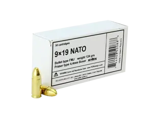 Sellier & Bellot Handgun 9mm NATO 124 gr Full Metal Jacket (FMJ) 50 Bx/ 20 Cs