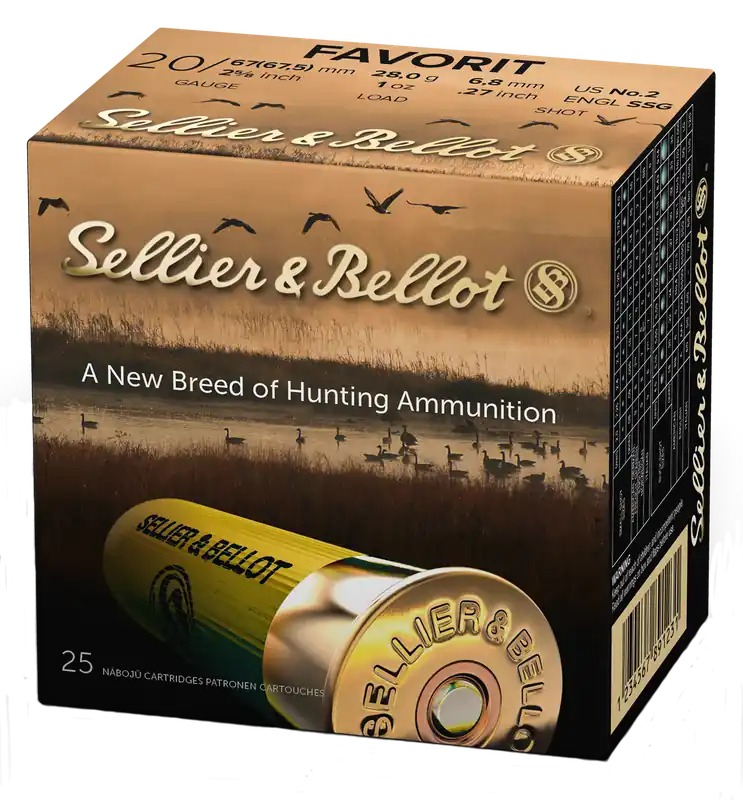 Sellier & Bellot 20ga 2.75" 2 Bk 25rd Bx/ 10 Cs