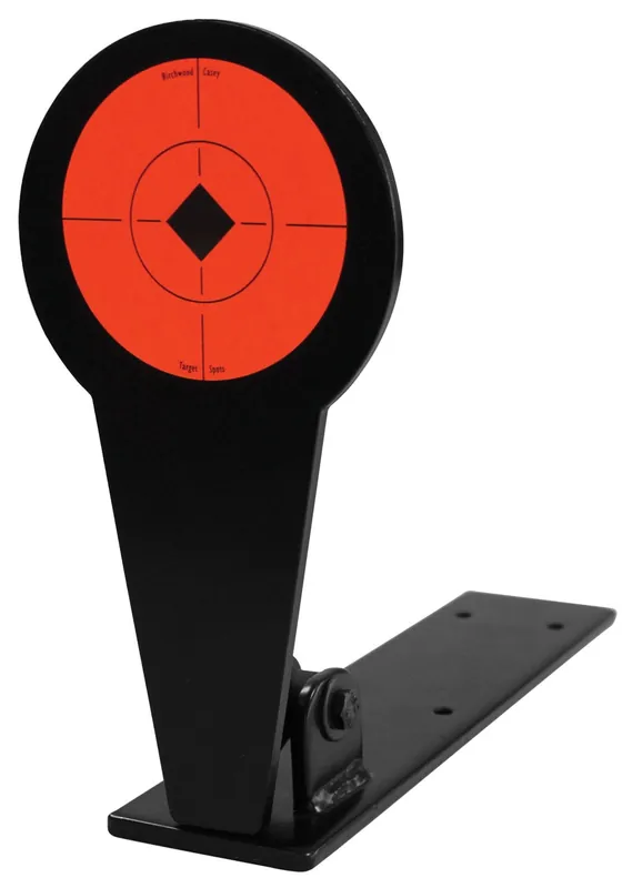 Birchwood Casey World of Targets Popper 4" Rimfire Pistol/Rifle Black/Orange Steel Diamond Standing Includes Ground Stakes