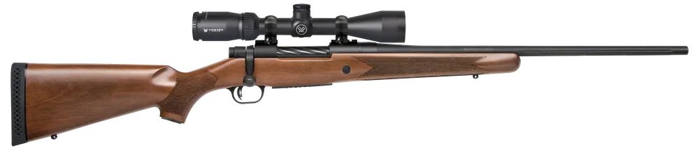 Mossberg Patriot .243 Win 22" 5+1 Blued Rec/Barrel Fluted Bolt/Barrel Weaver Style Base Walnut Stock 3-9x40mm Scope 27939